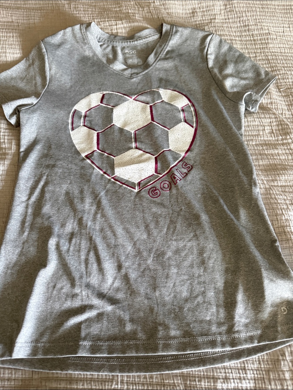 DSG girls Gray 'Goals' Heart Soccer Graphic Tee